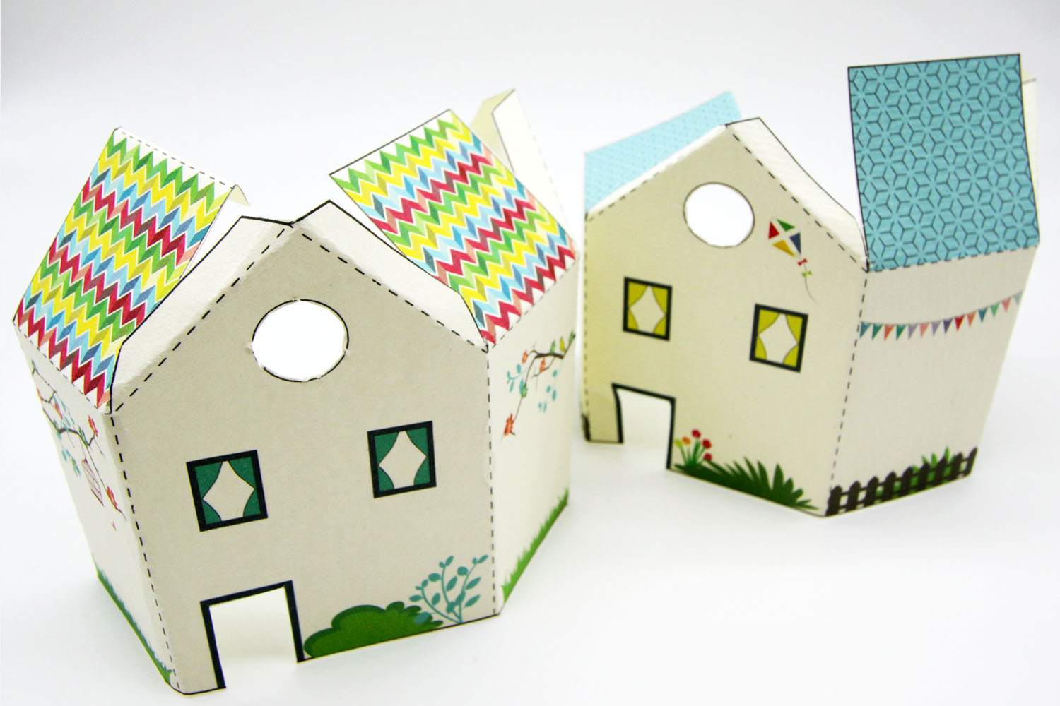 DIY Photophores en papier en forme de maisons