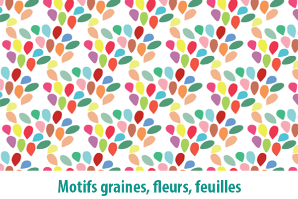 Motifs de graines, feuilles et fleurs