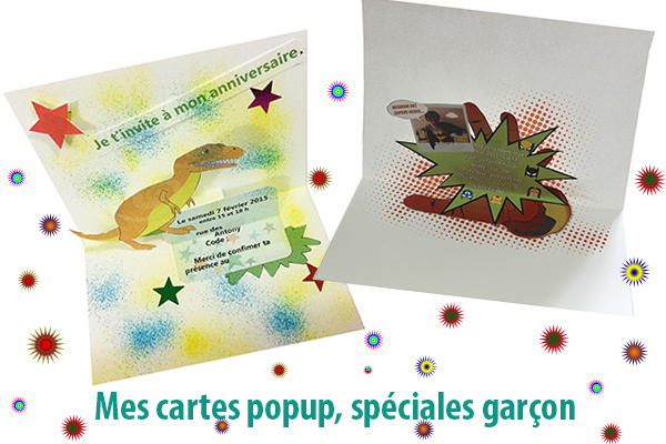 Cartes popup anniversaire, garçon