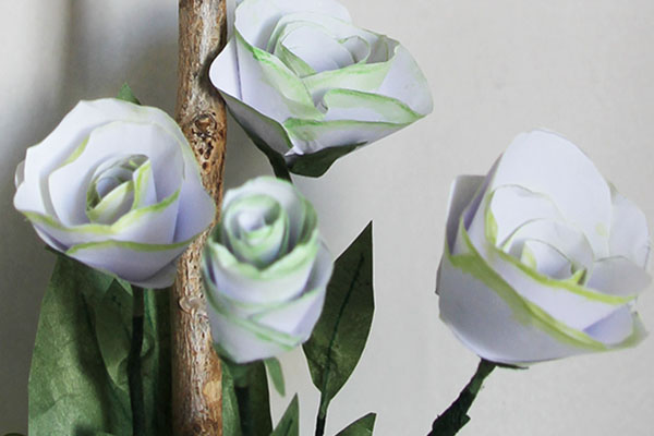 La rose Ikebana en papier DIY