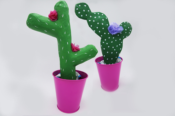 Cactus en papier mâché DIY