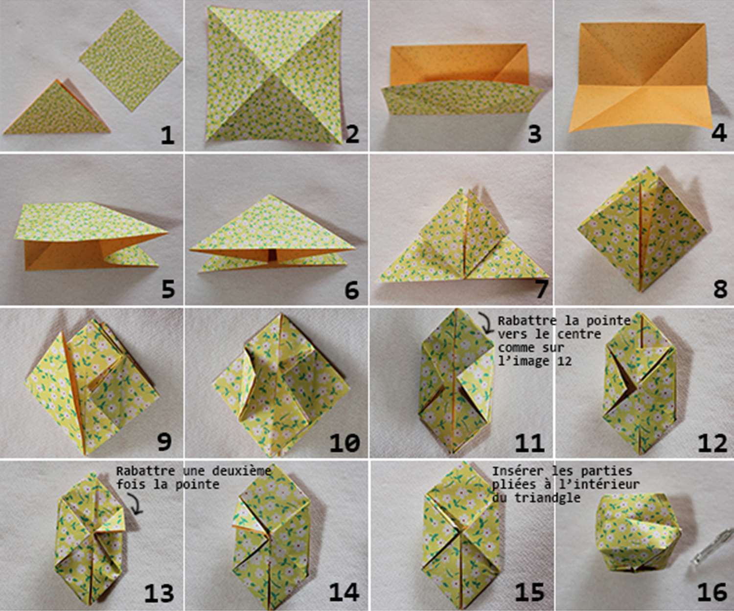 Explications Guirlande de cubes en origami DIY